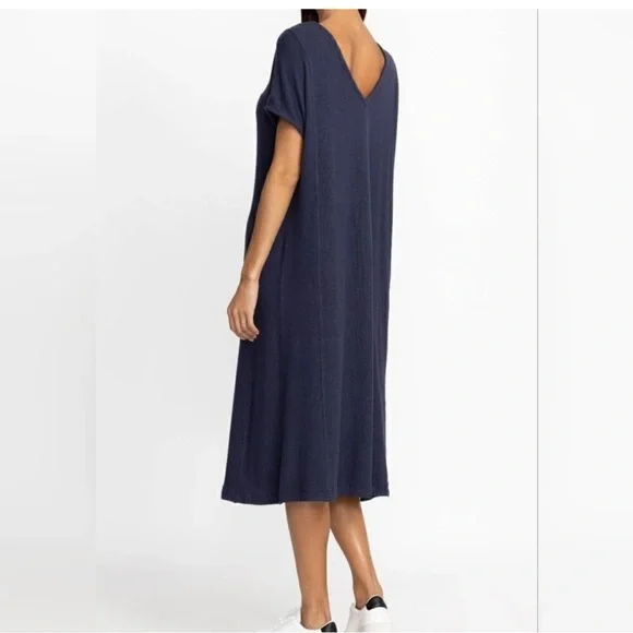 Johnny Was Calme Hachi Cap Sleeves Midi Dress in Navy Size XL - Picture 3 of 13